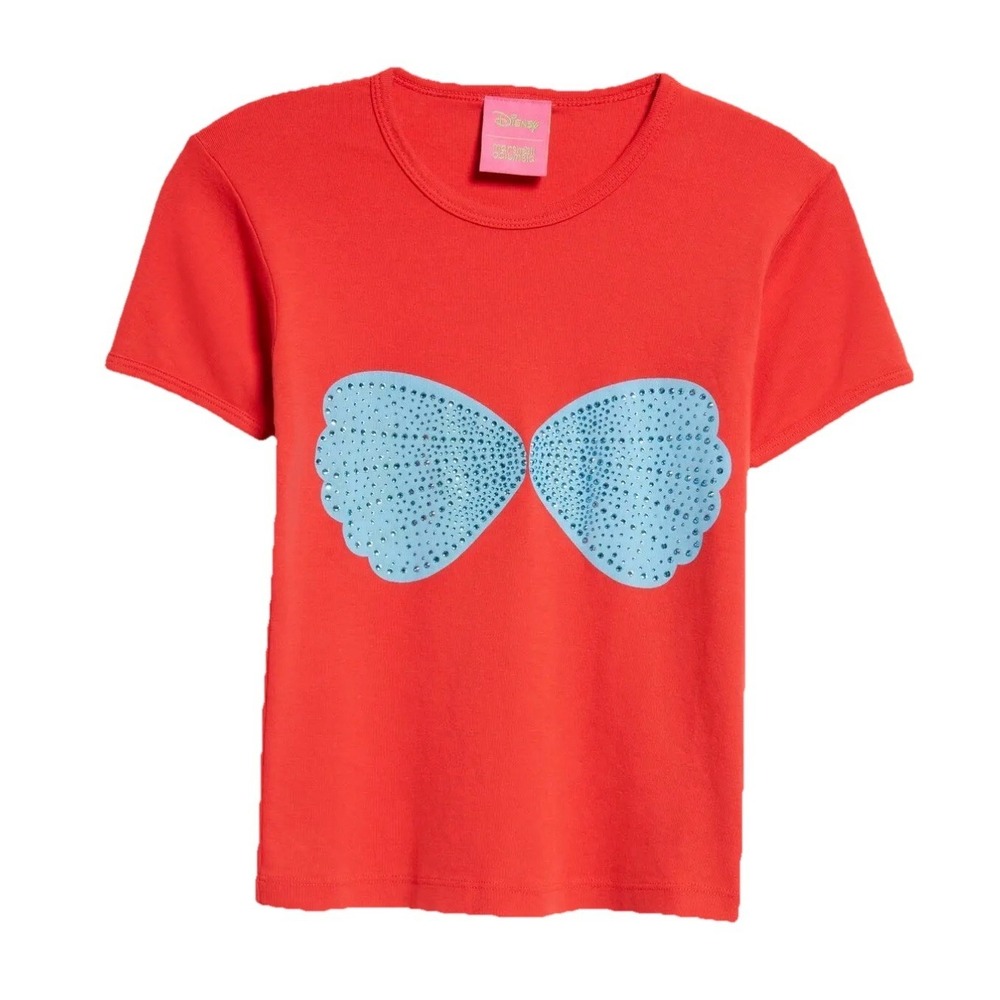 Disney x Marshall Columbia NWT $250 "The Little Mermaid" Crystal T Shirt Red L